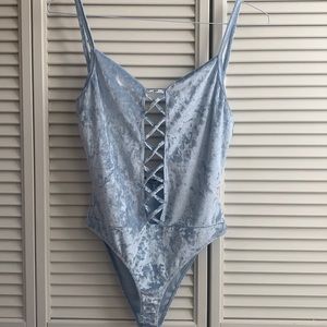 ICY BLUE VELCET BODYSUIT! 💙 NWOT!